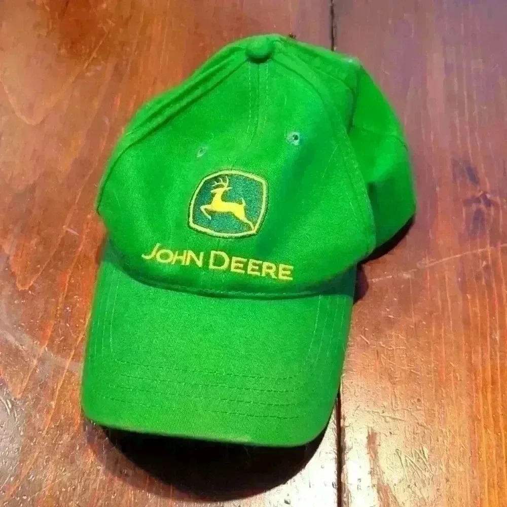 John Deere hat, green and yellow